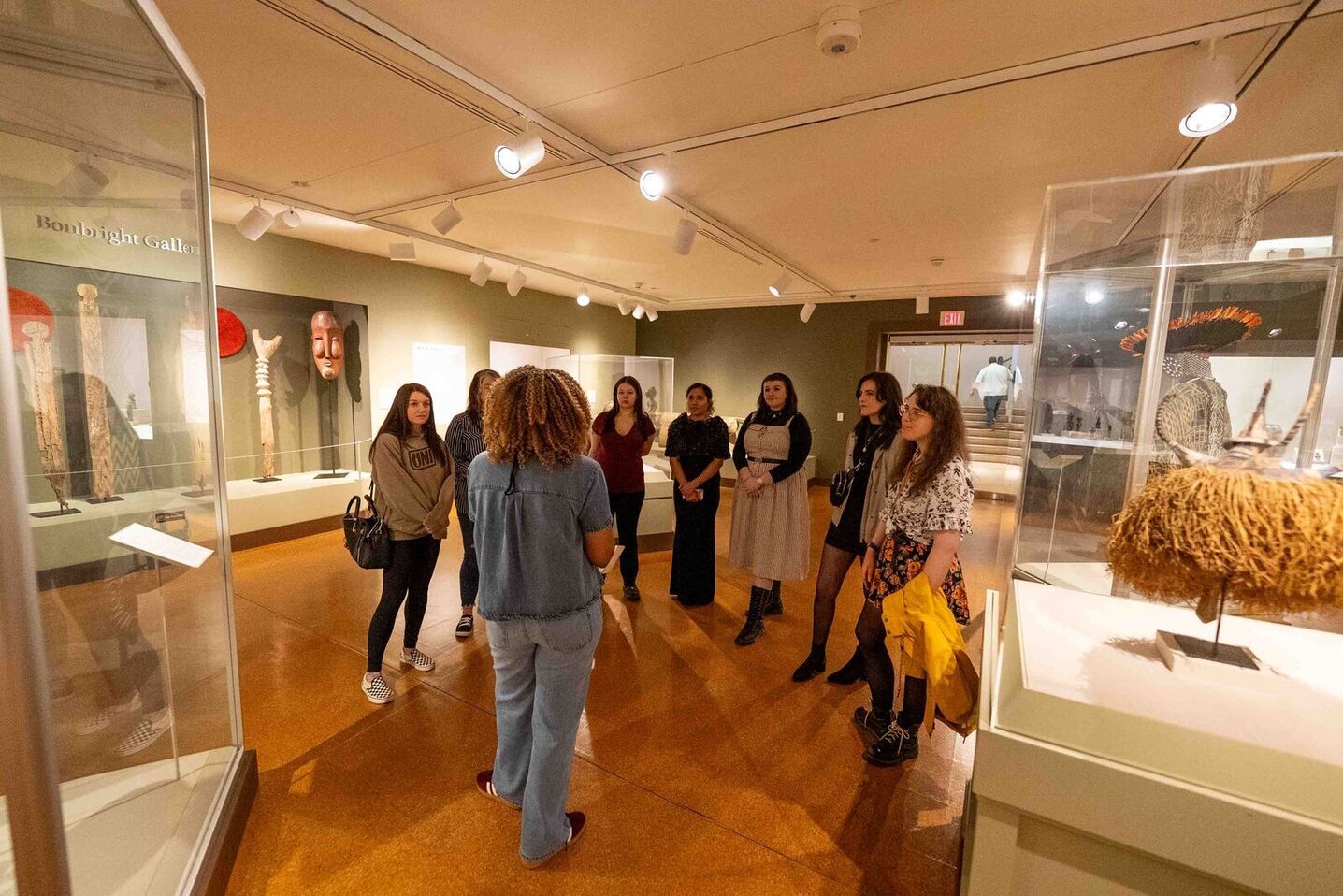 Woman giving a tour to a group